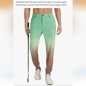 Gradient Green and Brown Jogger Style Golf Pants